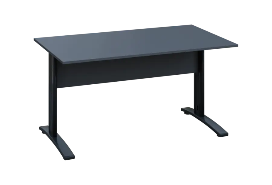 EPK 28 - 14 stůl kancelářský, kovová podnož černá, deska 25 mm, široký 1400 mm, antracit